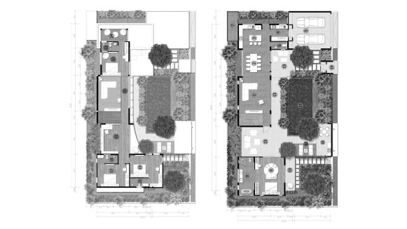 Планировка виллы 4 спальни в ЖК Vinzita Elite Residences № 11006 (2D)